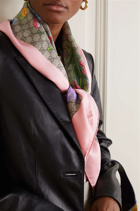 net a porter gucci scarf|gucci silk scarf snake.